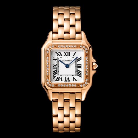 cartier panthere gold watch with diamonds|panthere de cartier watch price.